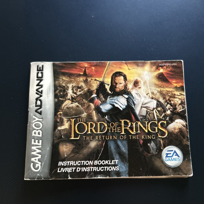GBA INSTRUCTION BOOKLET LORD OF THE RINGS
