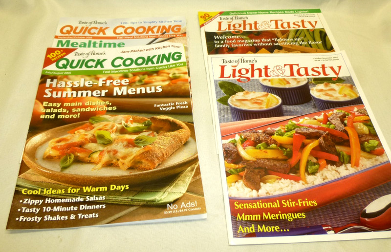 Vintage Taste Of Home's Quick Cooking 2005 + Light & Tasty Magazine 2004 & 2002