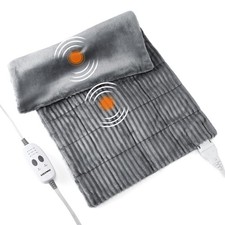 Weighted Heating Pad with Massager Electric Heating Pad for Back with Massagi...