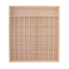 6 Tiers 50 Compartments Pine Wood Display Cabinet Modern Wall-mount Cabinet