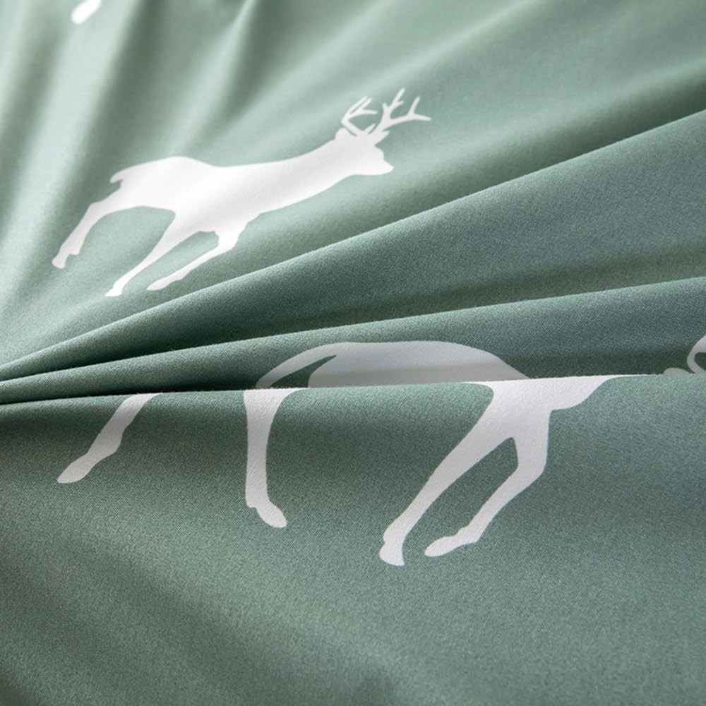 Christmas Deer Duvet Cover Queen Size,Christmas Tree Duvet Cover Set Reversib...