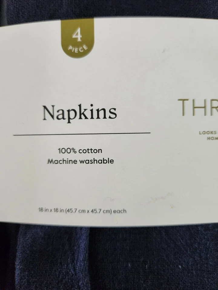 Set of 8 Threshold Cloth Napkins Navy Blue 18 x 18 100% Cotton Oeko Tex Target - Image 2 of 4