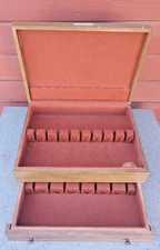  Early McGraw Sterling Silverplate Flatware Wooden Wood Storage Chest Case Box