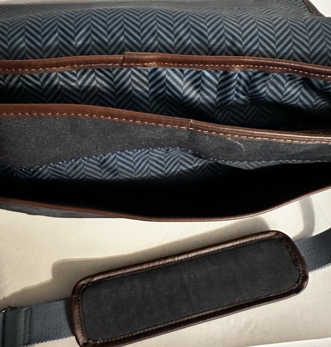 Callaway Golf Tour Authentic Laptop /Messenger Bag, Leather & Cotton Denim EUC - Picture 12 of 20