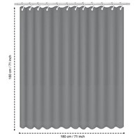 Ansio Duschvorhang, Schimmelresistent, 180 X 180 Cm, 100% Polyester, Anthrazit,