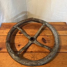 Vintage Model T Wooden Steering Wheel With Cast Iron Interior Great Look