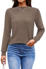 Women's Sweater Autumn Winter Long Sleeve Knitted Pullover Round Neck Casual Tops Stri...