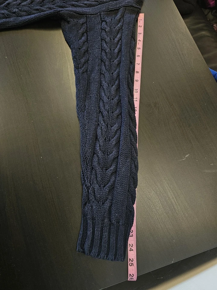 GAP Sweater Mens Large Black Cable Knit Turtleneck Pullover Chunky Knit Classic - Image 4 of 4