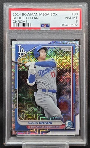 2024 Bowman Mega Box Chrome Refractor SHOHEI OHTANI #33 PSA 8