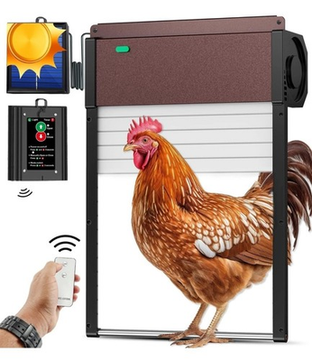 #ad Automatic Chicken Coop Door Solar Powered Aluminum Chicken House Light Sensor $59.99