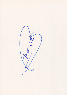 Romero Britto Zeichnung mit Autogramm signed A4 Karteikarte