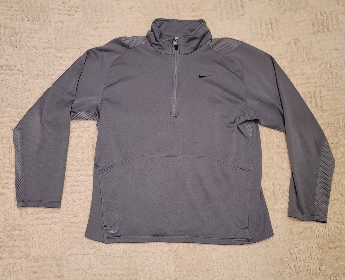 Nike Jacket Men’s M Gray Long Sleeve 1/4 Quarter Zip Pullover Dri-Fit  Running