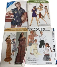 Vint Sewing Patterns 4 Pk Simplicity McCall’s See&Sew 1981 1971 1970 1985 (#10)