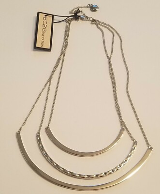 NWT BCBGeneration SILVER TONE NECKLACE DESIGNER SIGNED