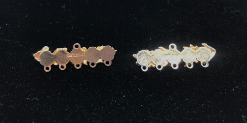 Castlecliff Vintage Stacked Leaf Gold Tone 5 Strands - TWO Bar Findings ONLY - Afbeelding 4 van 11