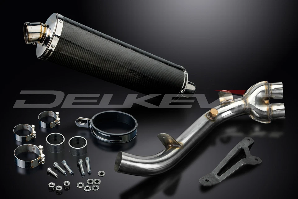 Honda CB1000R CB1000RA 2008-2016 Slip On 18" Oval Carbon Exhaust Muffler Kit - Image 3 of 4