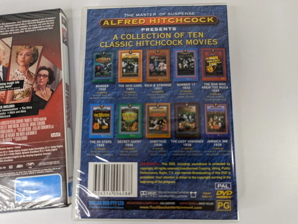 Hitchcock (DVD, 2012) Anthony Hopkins & Alfred Hitchcock (10) Collection Movies - image 4 of 4
