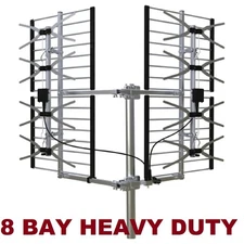 8 BAY HEAVY DUTY MULTI-DIRECTIONAL VHF UHF OUTDOOR HD TV ANTENNA OTA 8BAY OTA