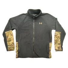 Under Armour Jacket Mens Large Polartec Full Zip Camo Fleece Loose Fit Outdoors