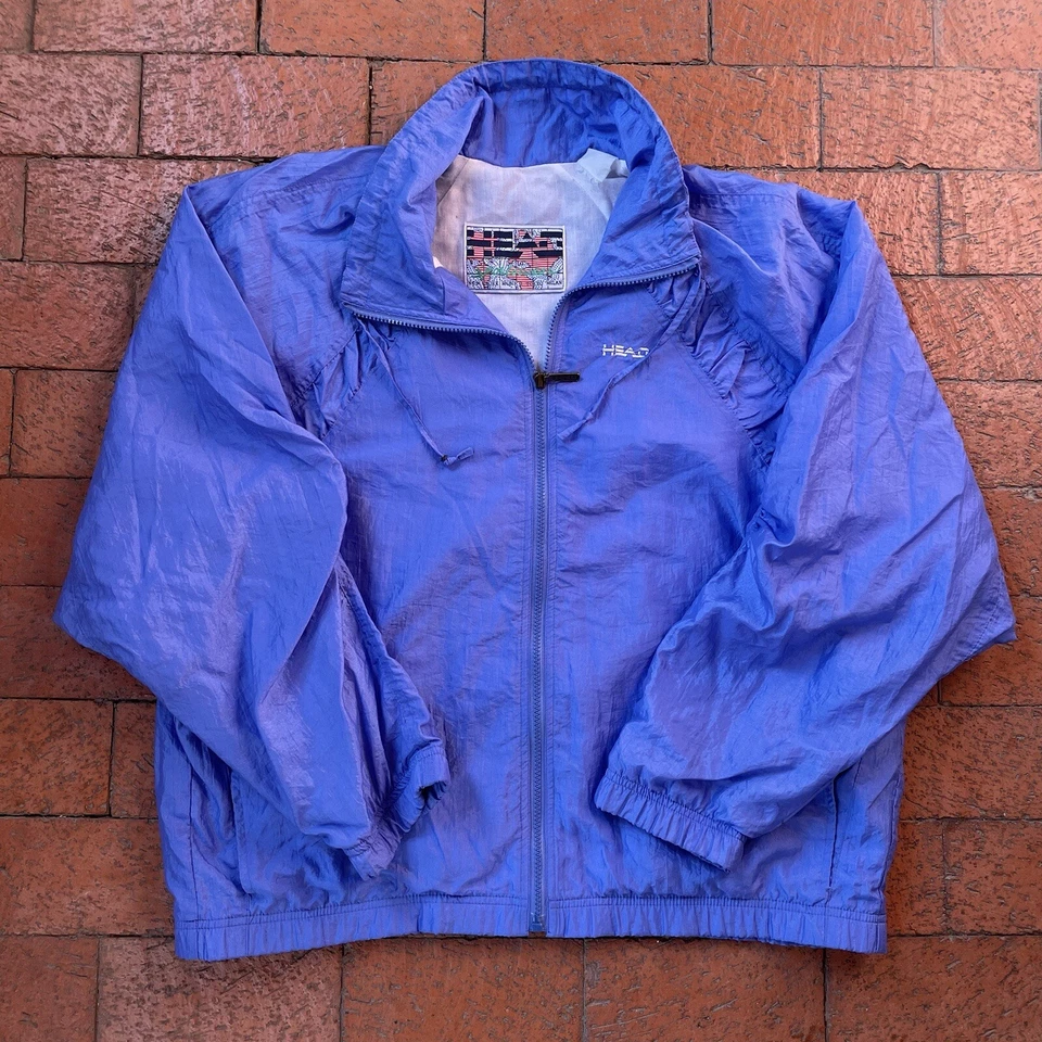 Vintage Team Head Jacket Windbreaker Tennis Racquetball 80s 90s Size Large Blue - Изображение 2 из 4