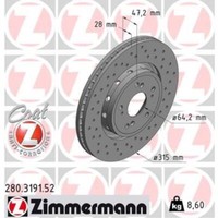 Zimmermann 2X Bremsscheibe Vorne Ø315 AußEnbelüFtet FüR Honda CR-V IV Rm_