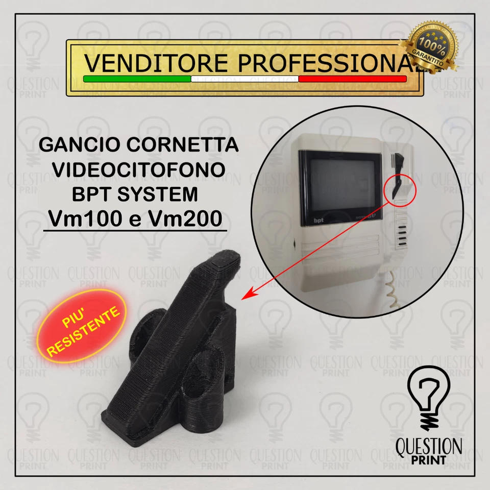 QUESTIONPRINT GANCIO CORNETTA VIDEOCITOFONO BPT SYSTEM Vm100/Vm200 AGGANCIO RICAMBIO SUPPORTO