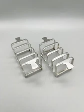 PAIR OF ART DECO STERLING SILVER TOAST RACKS, MAPPIN & WEBB, SHEFFIELD, 1954