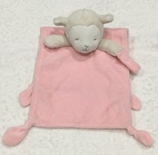 Carter s Lamb Sheep Pink Lovey Security Blanket With Pacifier Holder EUC