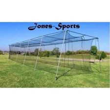 Jones-Sports 12' x 12' x 55' 24 HDPE 42-Ply Batting Cage Net with Door