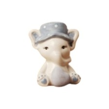 Elefante azzurro piccolo porcellana 6x4,5x4,5 cm bomboniera idea regalo nascita 