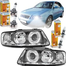 Audi A3 8L Facelift Scheinwerfer Set 00-03 Chrom Oneblock+4x Leuchtmittel H7/H1