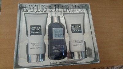 Baylis & Harding Sport Zitrus Limette & Minze Badeleckereien Geschenkset für Männer 3 Stück