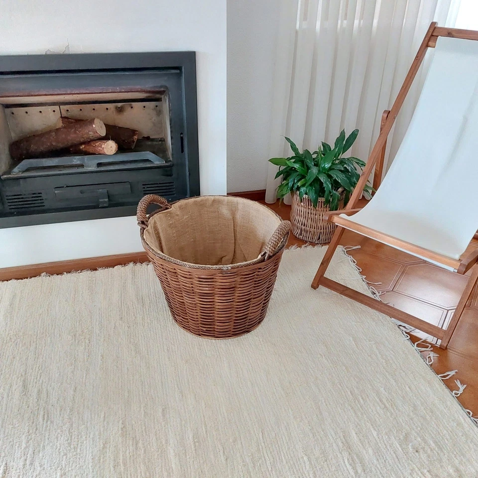 Cesta de lenha de vime - Cesta redonda - Imagem 2 de 4