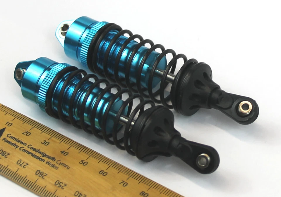 Blue Aluminium Shock Absorbers for RC buggy/model 100mm 92mm x 22mm 1/8 Scale - Image 3 of 3