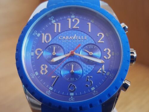 Mens Bulova Caravelle Logan Blue Comfy Wear Chrono Sport Watch 43A121 New In Box - Picture 3 of 8