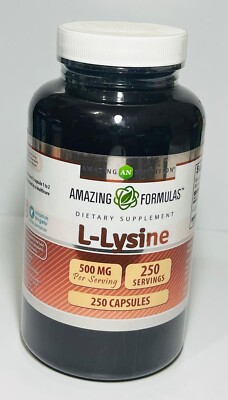 Amazing Formulas L-Lysine 500mg 250 Capsulas Dietary Supplement  