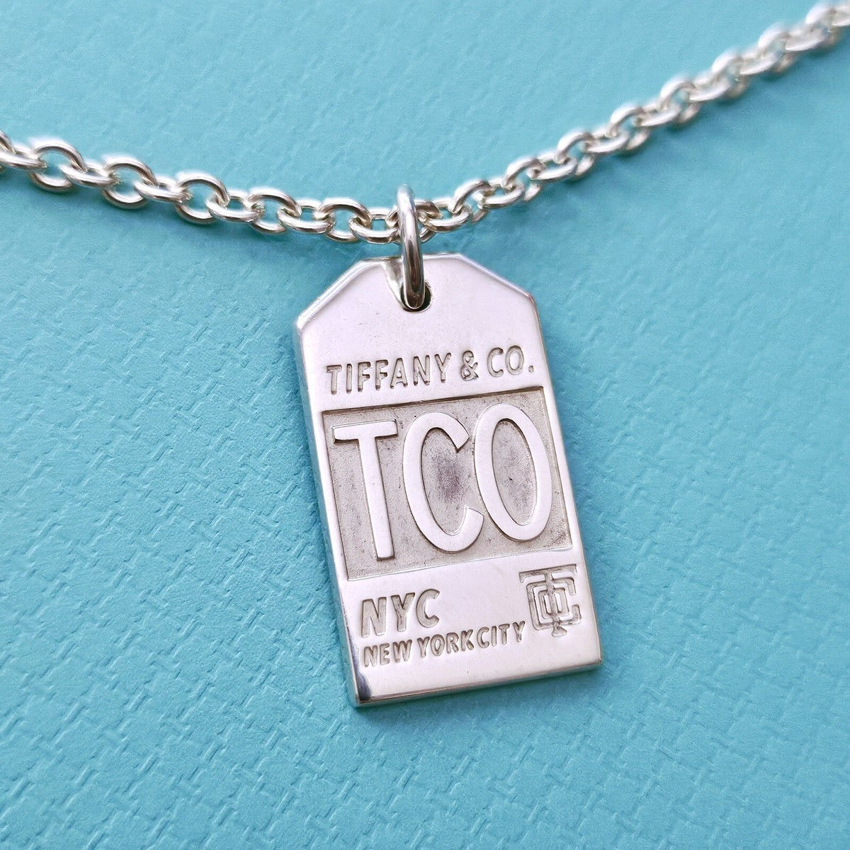 RARE Vintage Tiffany & Co. New York City NYC TCo Rectangle Tag