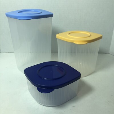 Tupperware Food Containers Fresh N Cool Set of 3 with Lids 1.5L 1L 470ml D