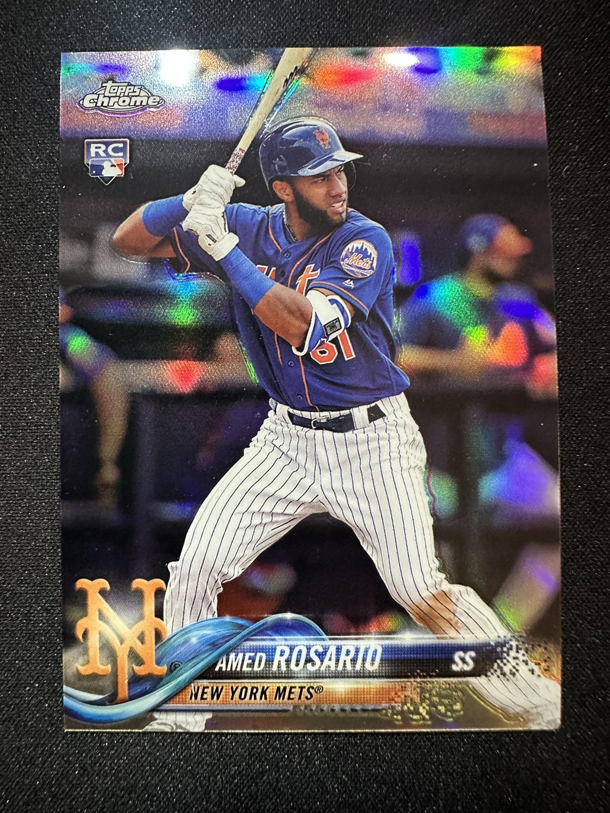 2018 Topps Chrome #60 Amed Rosario Refractor RC Rookie Card Mets