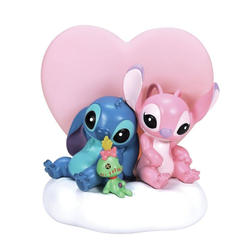 Disney Showcase STITCH AND ANGEL WITH LIGHT UP HEART FIGURINE 6014914 NEW 2024