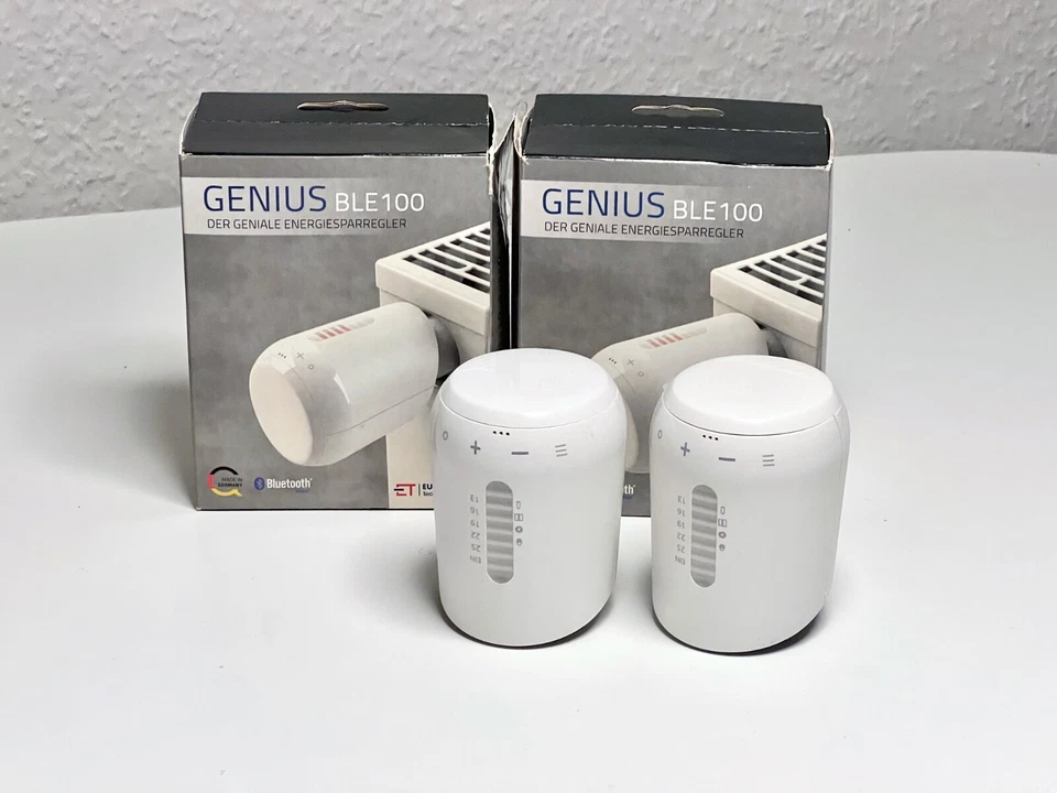2x Eurotronic Genius BLE 100 Smart Heizkörperthermostate – Bluetooth steuerbar