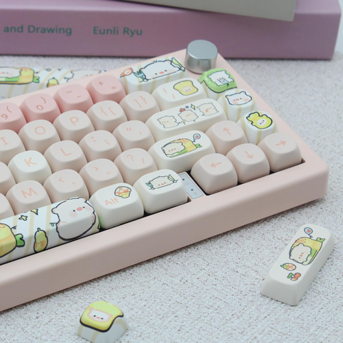 Cmokifuly MOA Profile Keycaps,Cute Keycaps Piglets Custom Keycaps ANSI&ISO 140 - Picture 5 of 7
