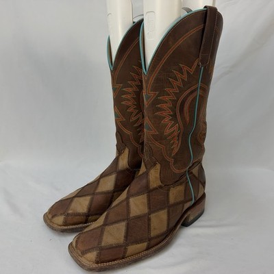 ANDERSON BEAN HORSE POWER CRAZY TRAIN PATCHWORK WESTERN BOOTS SIZE 10EE HP1053