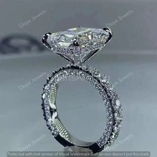 5.00CT Radiant Cut Moissanite Engagement Wedding Ring 14K White Gold Plated