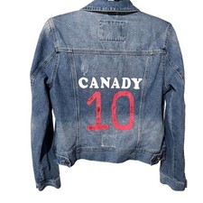 Ashley Vintage Charm  Small  Cotton  Distressed Denim Jacket  New