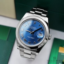 Rolex Datejust II 116300  - 2017, Full Set Stainless Steel 41mm Blue Roman Dial
