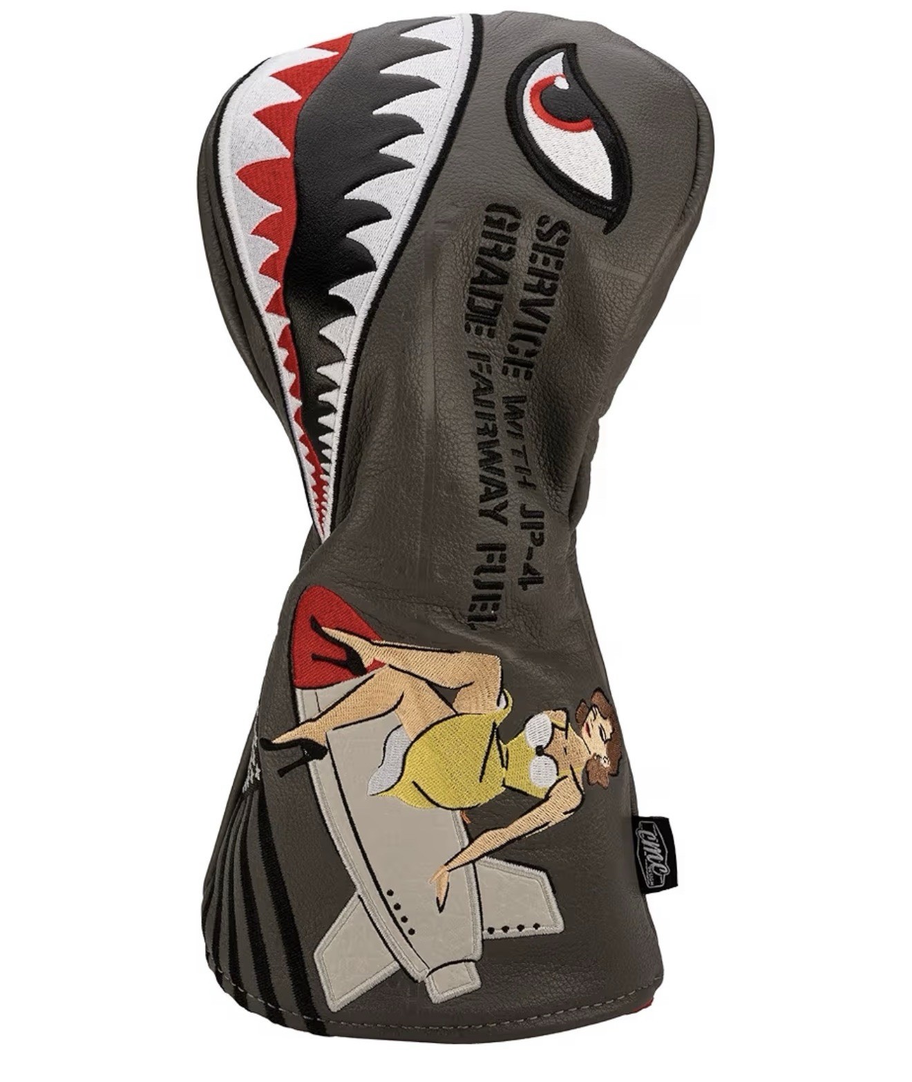 Driver Headcover &ndash; Genuine Leather Vintage Bomber Style
