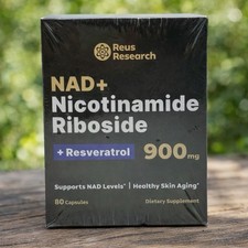 NAD Supplement for Anti Aging Nicotinamide Riboside Resveratrol 900 Mg Ex 2027