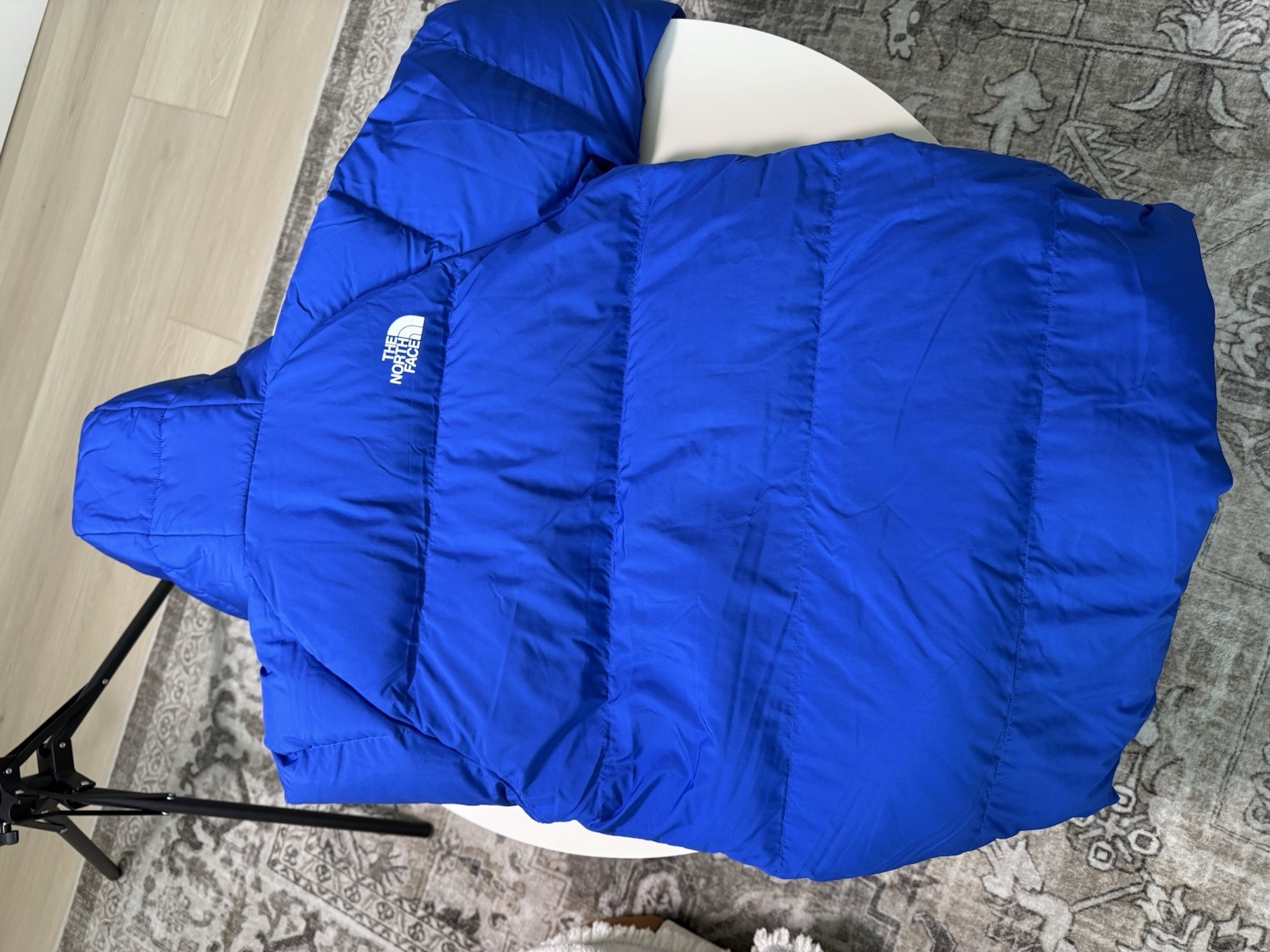 The North Face Teen Down Fleece Parka Blue XL Hooded Insulated Zip Pockets thumbnail 4