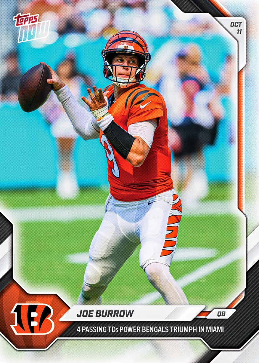 Joe Burrow 2026 NFL Topps NOW Card #52 Cincinnati Bengals - PRESALE